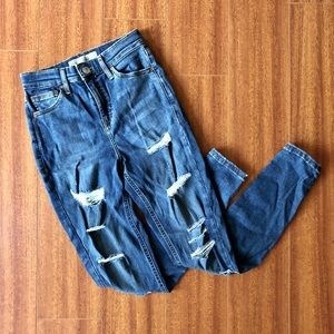 Medium Wash Ripped Topshop Jamie Jeans